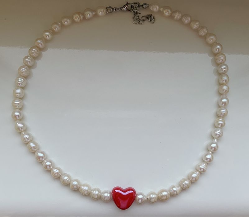 Чокер з натуральних перлин, намисто з перлин, жемчужное ожерелье