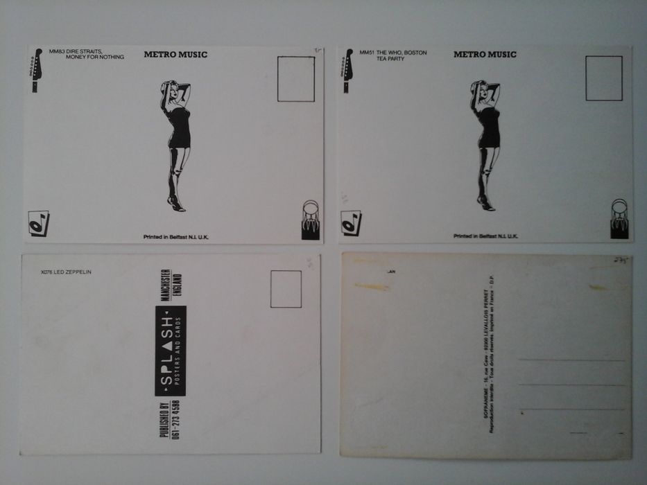 Vários postais dos anos 80 tema: música ou músicos