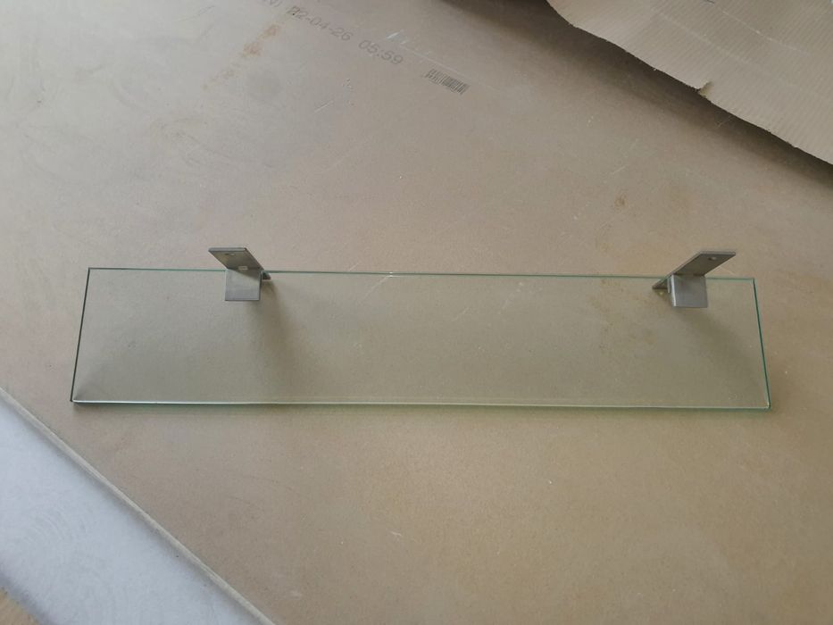 Prateleira vidro com suportes  inox