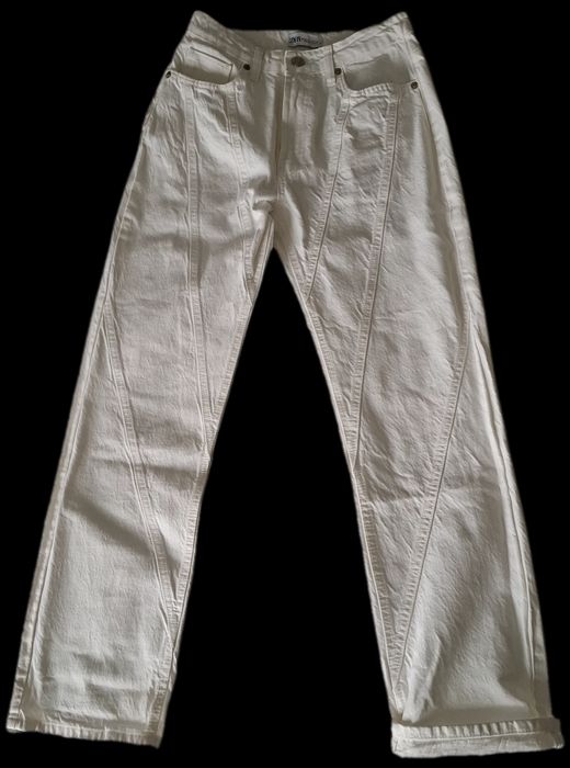 Spodnie jeans ZARA białe r. S