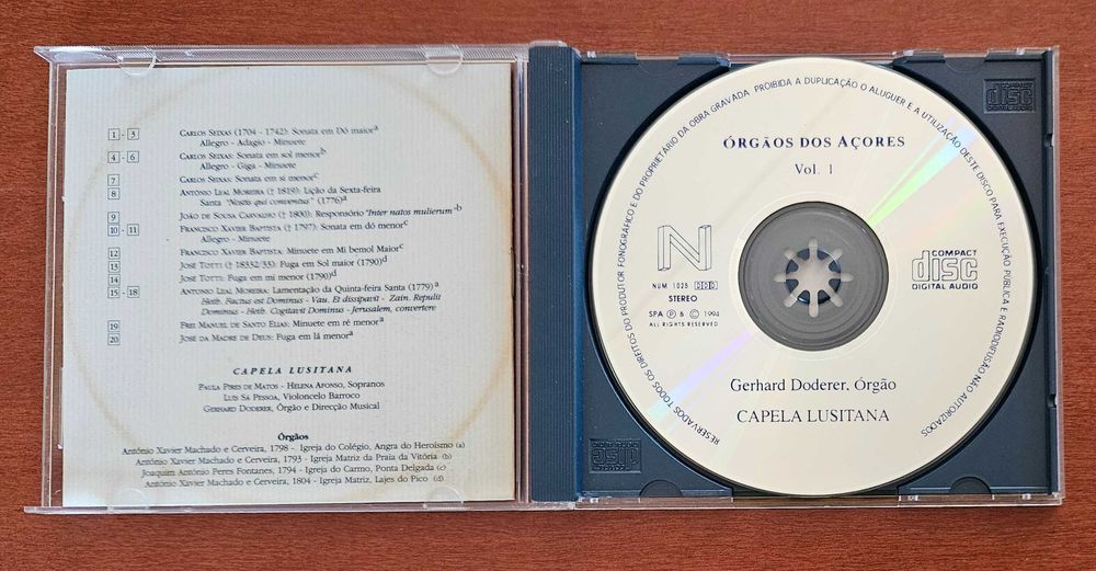 CD música clássica - Órgãos dos Açores vol I