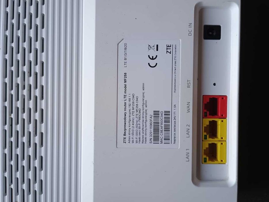 ZTE MF258 ODU-IDU router zewnętrzny LTE KAT. 15