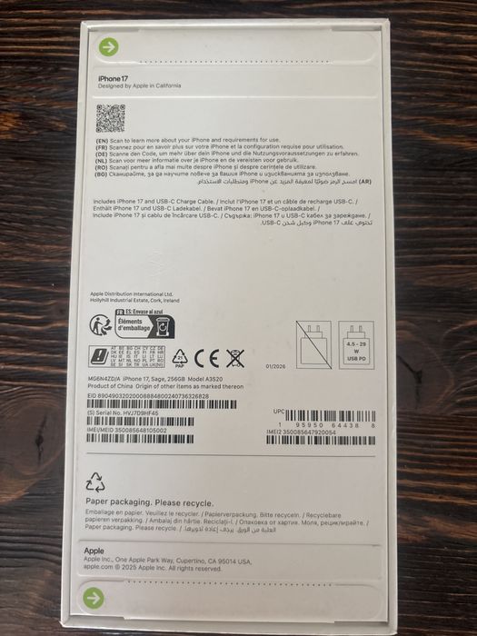 iPhone 17 — 256GB — Nowy, nieotwarty