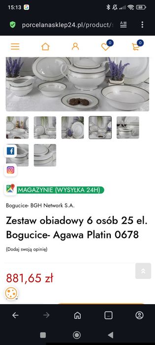 Zestaw zastawa bogucice nowa piękna