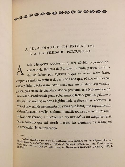 Reconhecimento de Portugal pela Santa Sé/ Arqueologia. Hist. Medieval