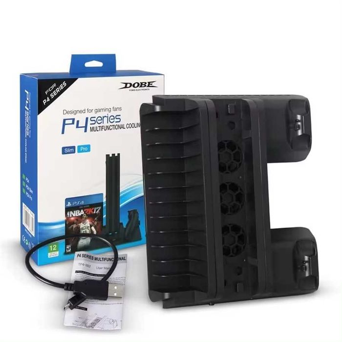 Підставка охолодження DOBE Playstation 4/Slim/Pro зарядка контролерів