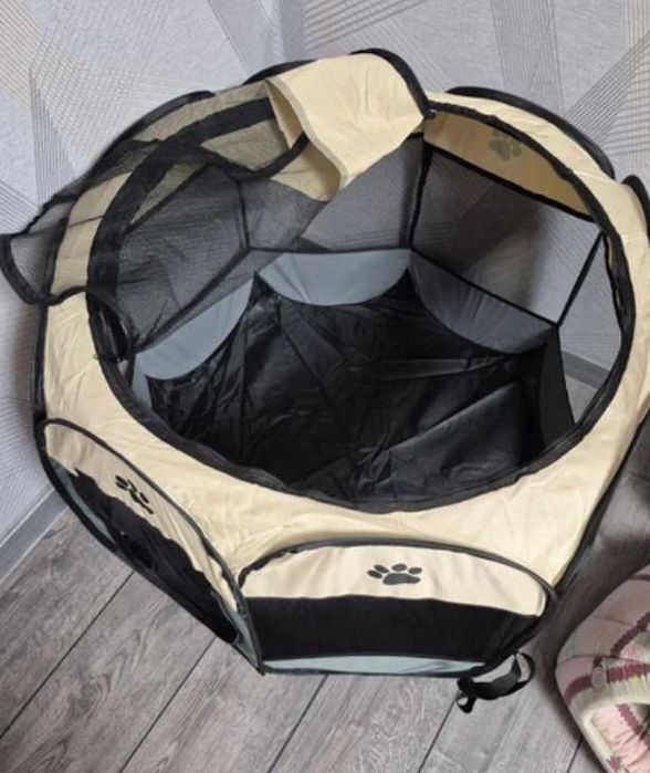 Складаний текстильний манеж для собаки або кішки 90 x 90 x 60 cm