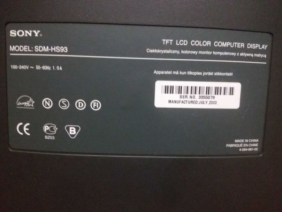 Monitor Sony LCD  17"