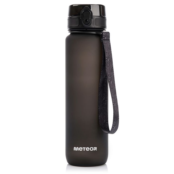 Bidon Sportowy Meteor 1000ml Czarny Do Fitnessu Wodoodporny Lekki Na Treningi I Siłownię