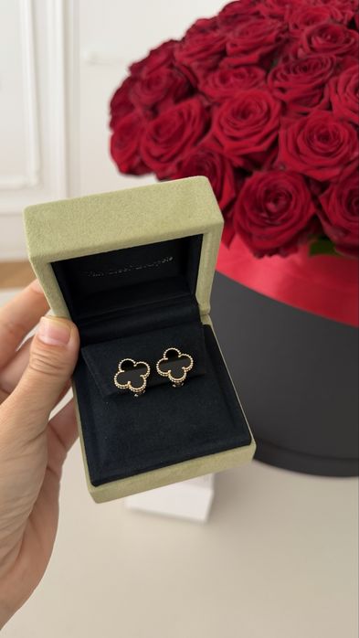 Сережки Van Cleef onyx оригинал