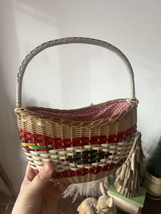 Stary vintage koszyczek dzieciecy PRL
