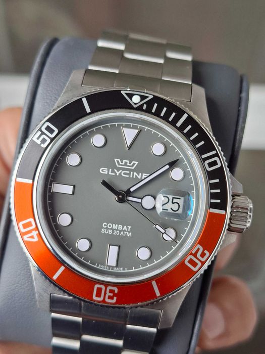 Zegarek męski Glycine Combat Sub Quartz Grey Dial