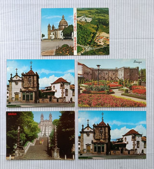 POSTAIS: Estremoz, Aveiro, Braga, S. M. Agraço, Ponte Lima, Nazaré