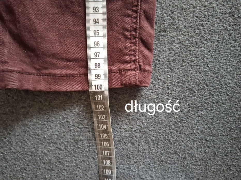 Bordowe damskie spodnie rurki 44r