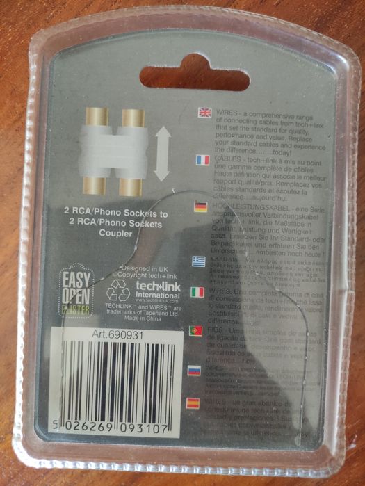 Adaptador coaxial duplo - novo