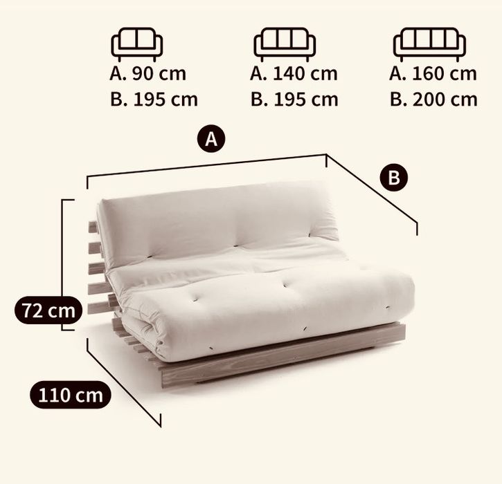 Futon (la redoute): estrutura + colchao+ capa