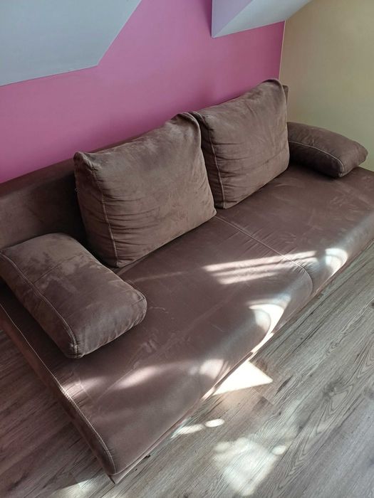 Sofa rozkladana brazowa