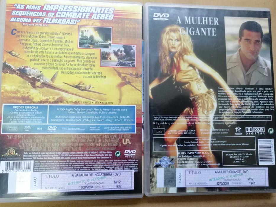 A batalha de inglaterra  Guy Hamilton A mulher gigante Daryl Hannah