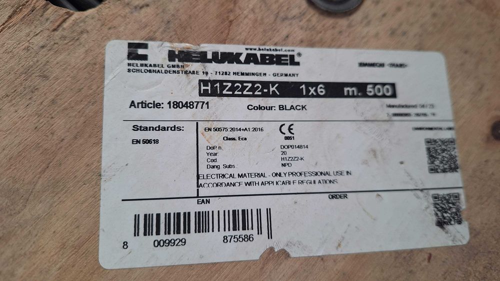 Кабель для солнечных панелей 4 та 6мм KBE, Hikra, Solar Германия