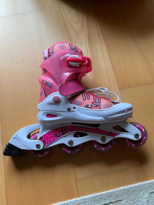 Patins em linha menina + capacete