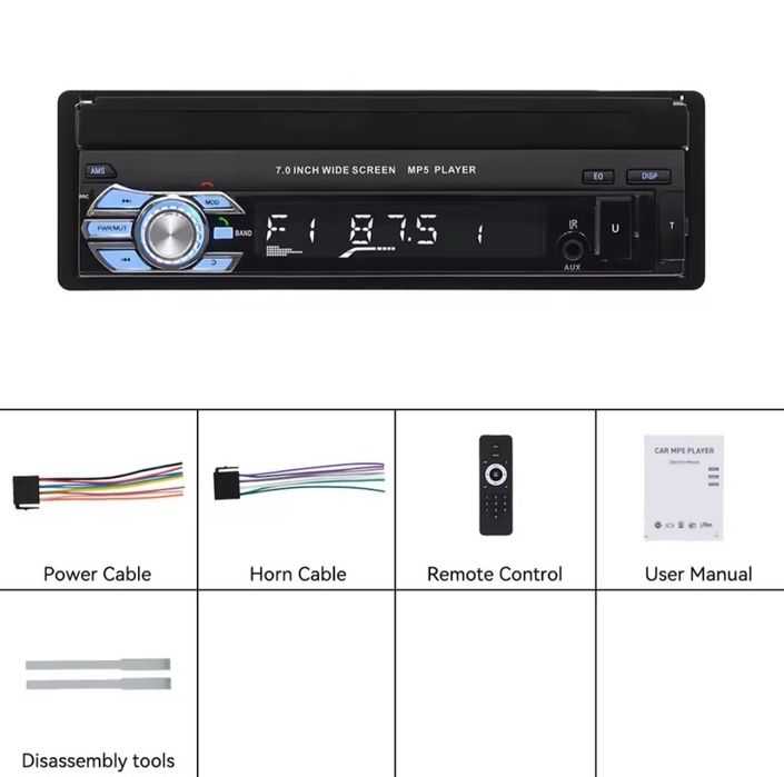 Rádio 1 din Retrátil de 7 polegadas (NOVO)