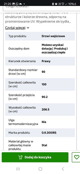 Drzwi nowe 90/prawe