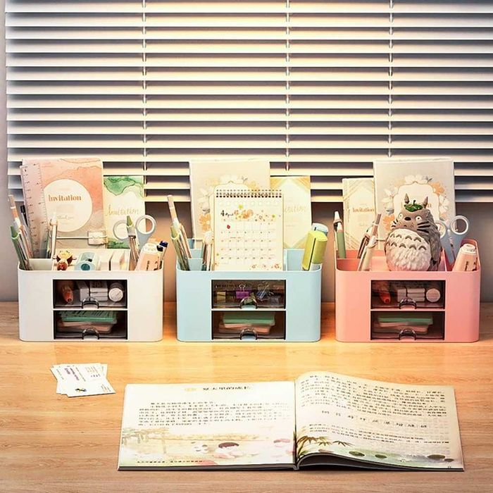 Kreatywny i prosty organizer na biurko, 7 przegródek, plastikowy