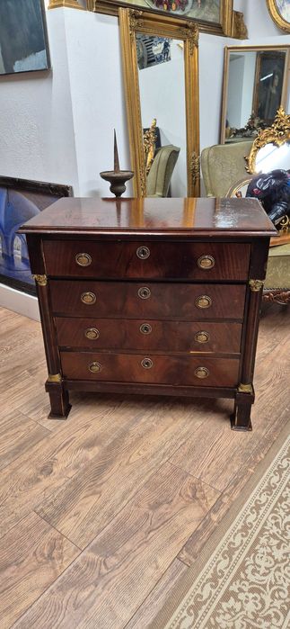 Komoda w stylu Empire (styl Cesarstwa) klasycyzm Francja mahoń kolumny