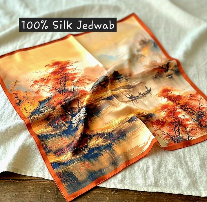 Przepiękna jedwabna apaszka / Nickituch – 100% jedwab 
 Chustka