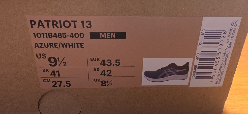 Asics Patriot 13 azuis e brancos 43.5