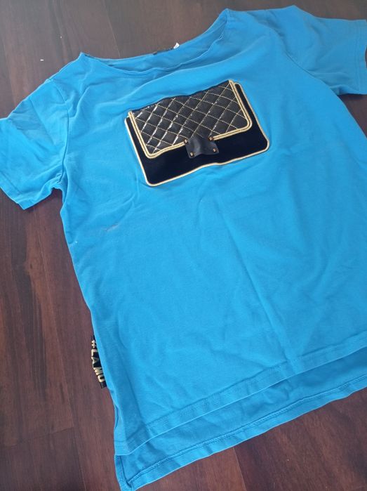 Bluzka damska bawełniana niebieska