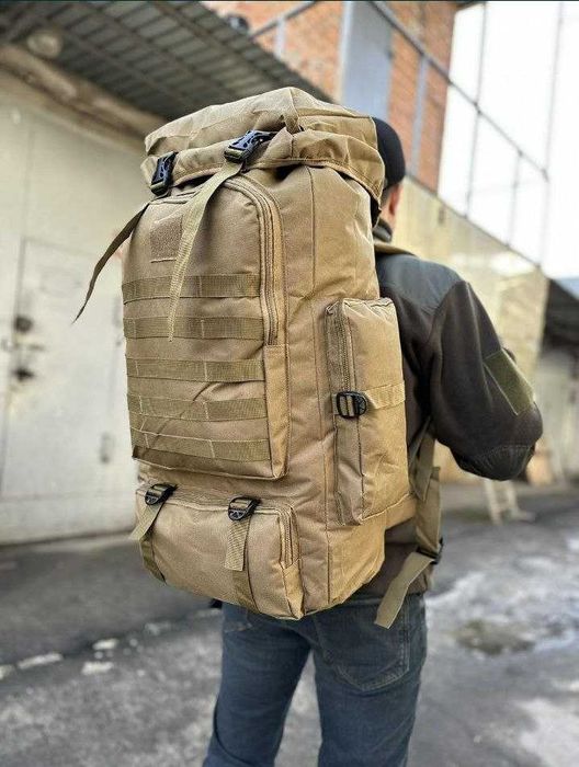 Тактичний військовий рюкзак тактический 70л баул наплічник хаки олива