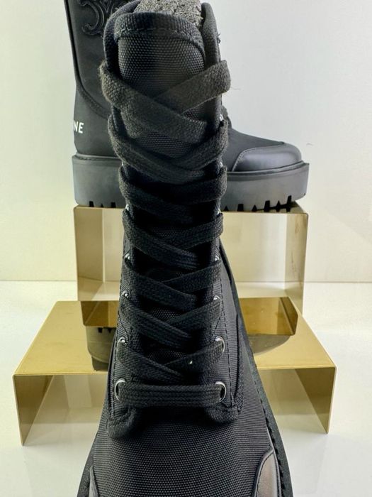 Celine - botki skórzane czarne