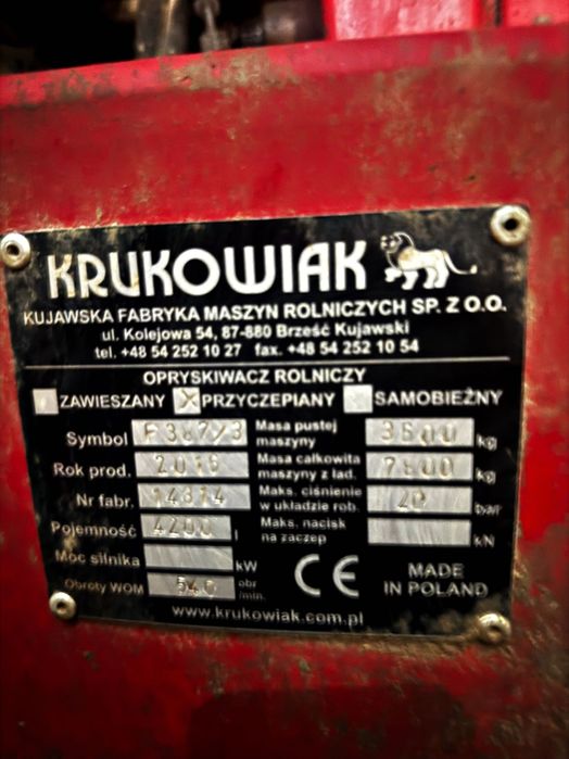 #Opryskiwacz Krukowiak Golliat 4200L//1wł//Nawigacja GPS//Stan BDB#