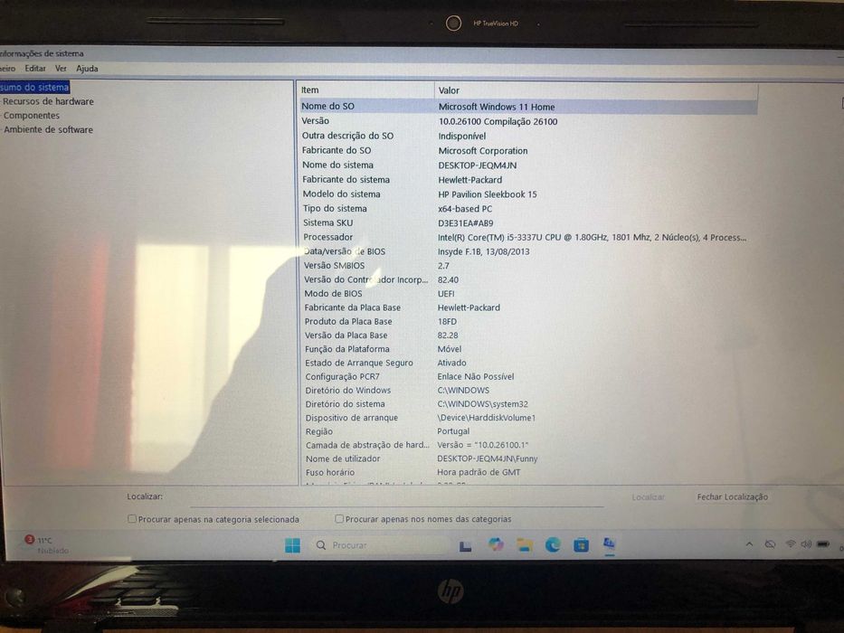 Vendo portátil Hp SleekBook 15,com mala. Não é a versão touchscreen