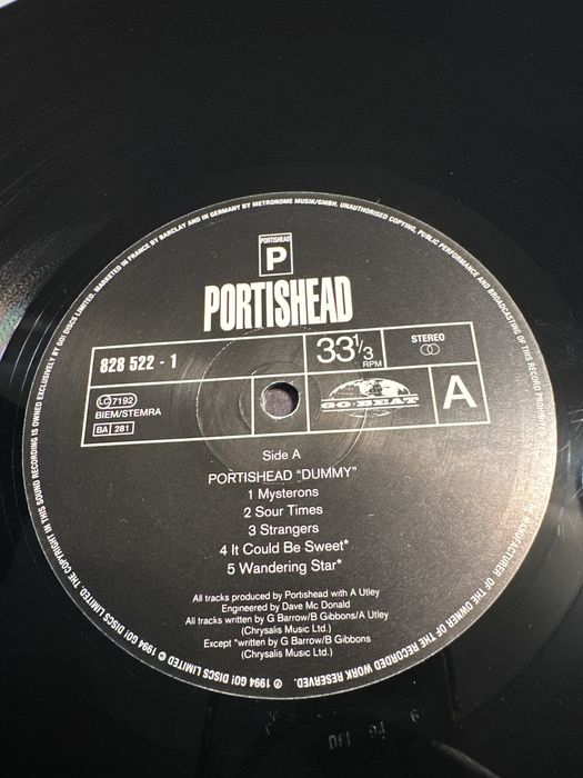 Portishead - Dummy 1994 Europe winyl