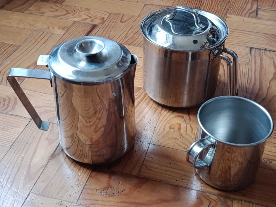 Conjunto inox cafeteiras pucaros panela fervedor Silampos e outros