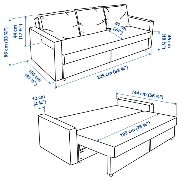 Rezerwacja Sofa rozkladana  3 os Friheten IKEA