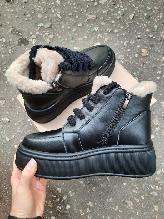 Зимові хайтопи черевики натуральна шкіра