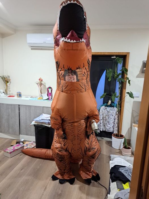 Fato dinossauro insuflavel