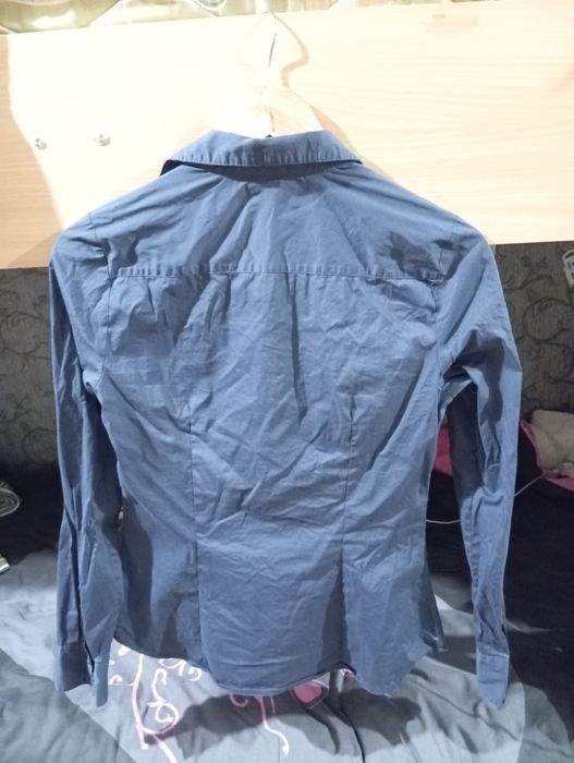 рубашка обтягуюча темно синя siren chic