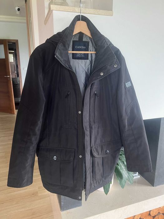 Kurtka męska zimowa czarna, z kapturem , rozmiar M/L, C&A