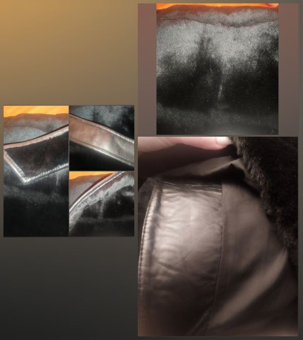 Шуба з капюшоном Натуральне хутро Норка чорна Мутонова довга Нова 52 L