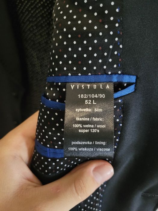 Smoking VISTULA  unikatowy custom 100% wełna Rozmiar 52 L