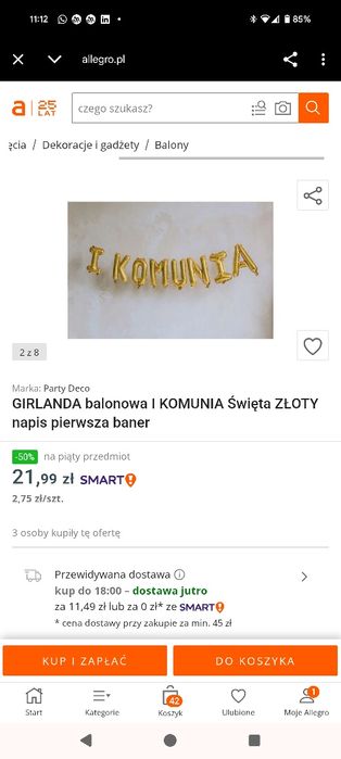 Nowy zestaw balonów I Komunia Święta