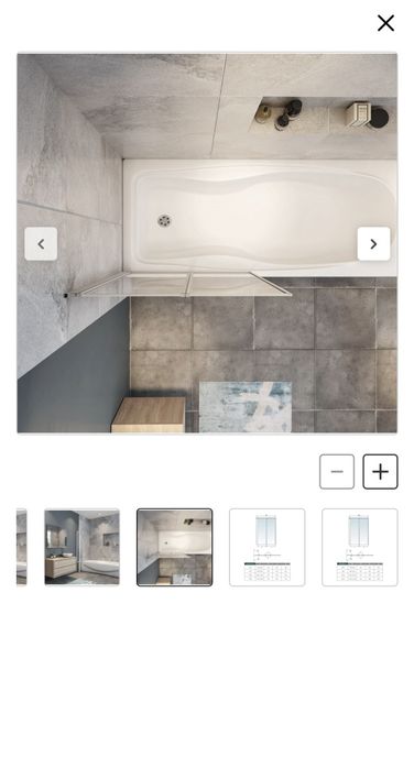 Painel de Banheira 2 Folhas Dobráveis, 4mm Vidro Temperado NOVO