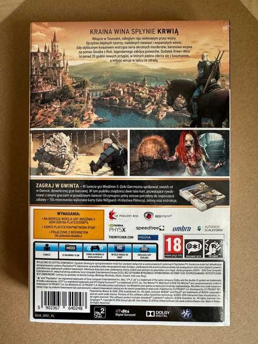 Wiedźmin 3 Krew i Wino PS4 PL - DLC + 154 karty Gwint, pudełko, folia