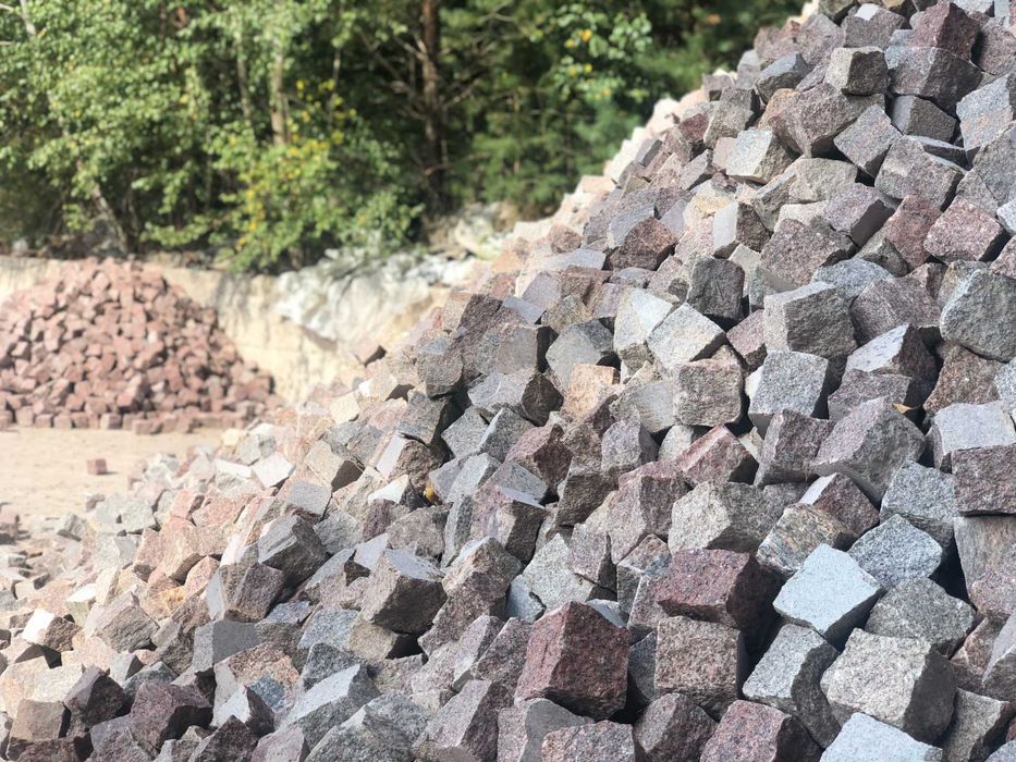 Nowa kostka granitowa 8/11cm  mieszanka kolorów szwedzkich -Bohus siwy, Bohus brązowy, Vanga Gneijs, Silver - nie polbruk