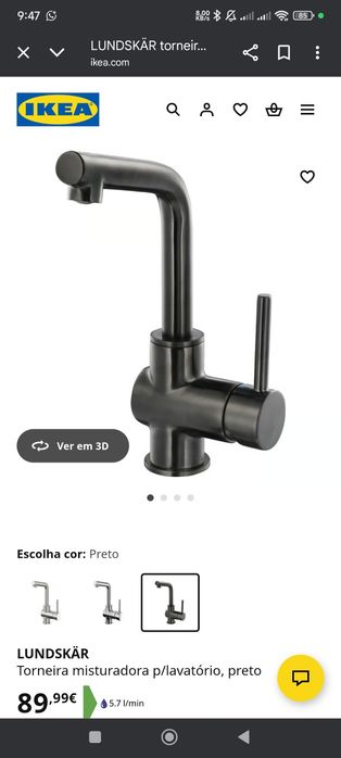 Torneira misturadora Lundskär IKEA