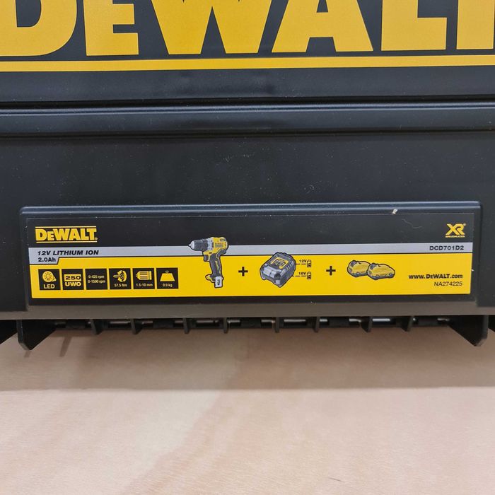 136. DeWalt XR 12V DCD701D2 + 2 Baterias 2.0Ah + Carregador + Mala TSTAK